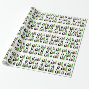 Papel De Presente Ursos Panda de Natal