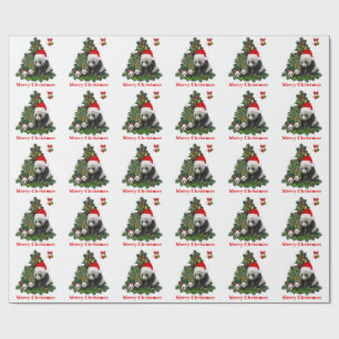 Papel De Presente Ursos panda fazem o Natal