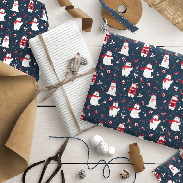 Papel De Presente Ursos Polares de Natal Whimsical ID850 (Criador carregado)