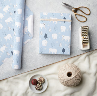 Papel De Presente Ursos Polares nos Bosques de Inverno