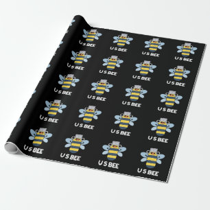 Papel De Presente US Abelha Engraçado USB Trocadilho Técnico Fundo E