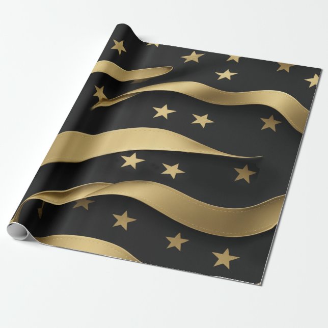 Papel De Presente USA Goes Gold (Desenrolado)