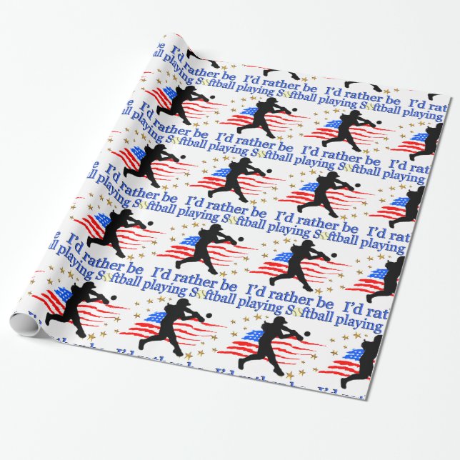 PAPEL DE PRESENTE USA SOFTBALL PLAYER AMA DESIGN SOFTBALL (Desenrolado)