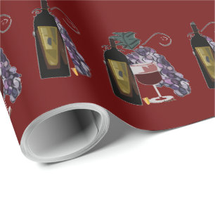 Papel De Presente Uvas da garrafa de vinho n