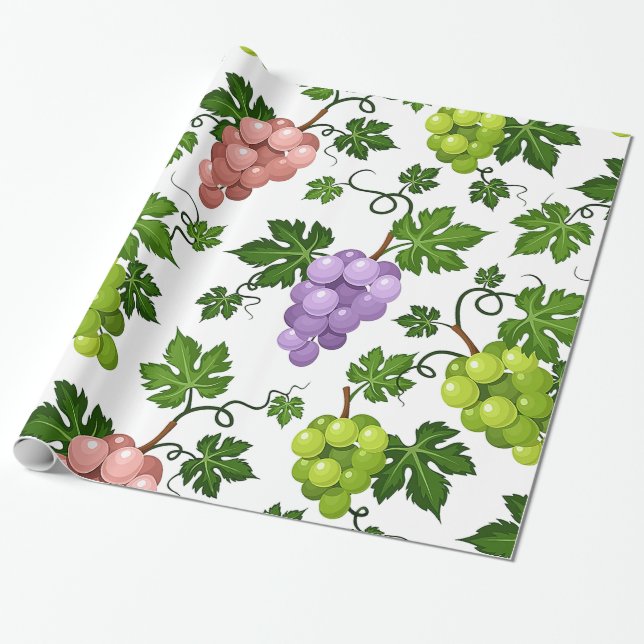 Papel De Presente Uvas e videiras (Desenrolado)
