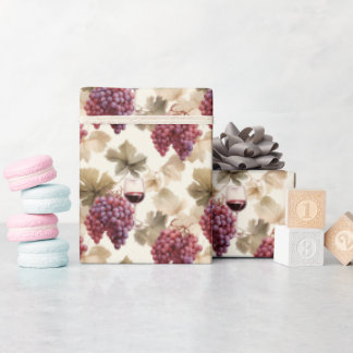 Papel De Presente Uvas e vinho tinto 2 -
