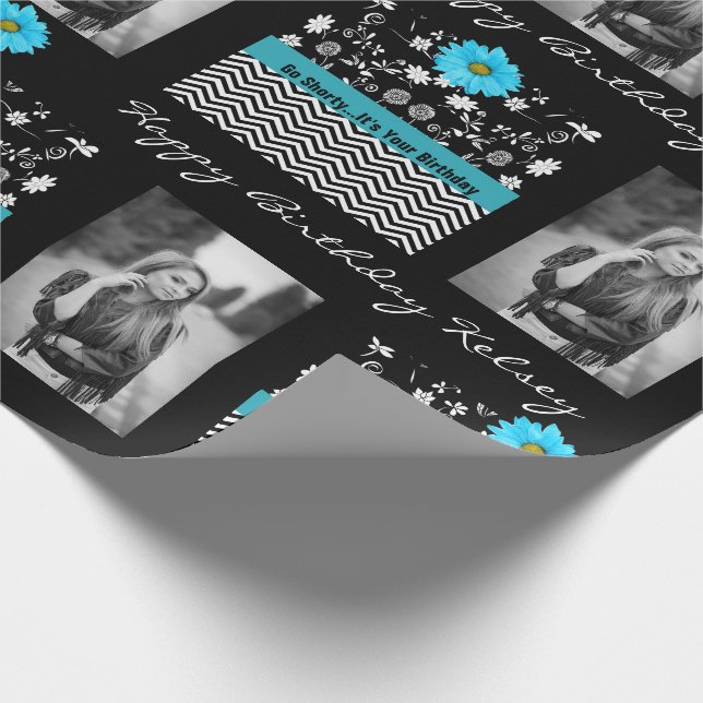 Papel De Presente Vá em breve É seu aniversário com foto (Ponta)