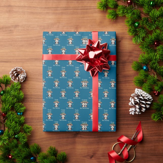 Papel De Presente Vaca Bebê da Fazenda de Amantes de Vaca Fofa Mas M (Presente de Natal)