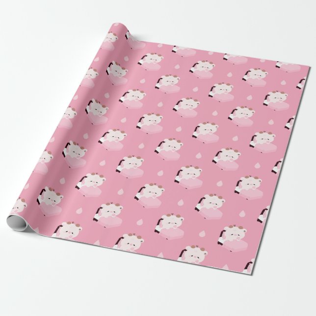 Papel De Presente Vaca Cansada Fofa (Desenrolado)