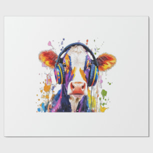Papel De Presente Vaca das Terras Altas Colorida