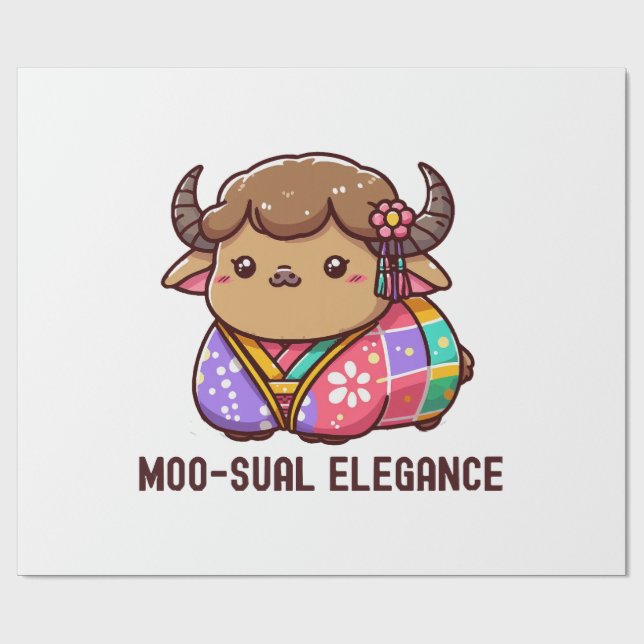 Papel De Presente Vaca em Elegância nas Terras Altas (Aberto)