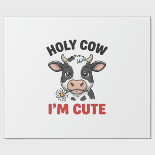 Papel De Presente Vaca Sagrada Eu Sou Fofa Vaca Engraçada Desenho Vi