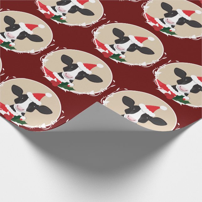 Papel De Presente Vaca Santa Hat ilustrada Natal Novelty (Ponta)