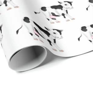 Papel De Presente Vacas Bonitas Em Branco