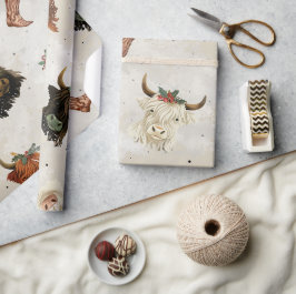 Papel De Presente Vacas de Highland Holiday - Embalagem