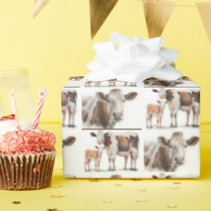 Papel De Presente Vacas e Calças de Aquarela