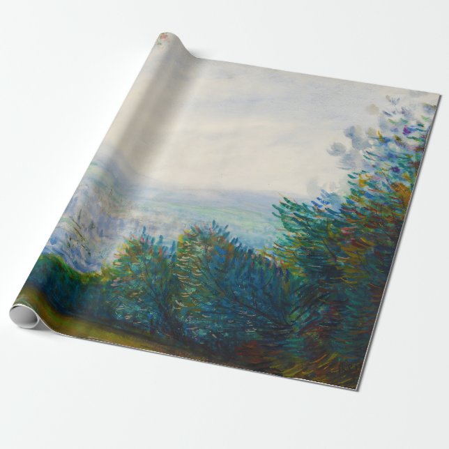 Papel De Presente Vale de Auvers no Rio Oise Renoir (Desenrolado)