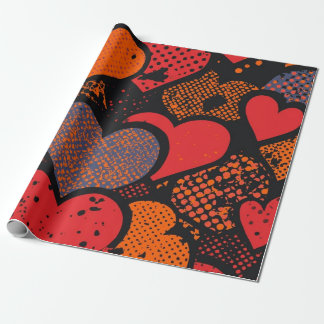 Papel De Presente Valentine’s Day Heart Pattern – Retro Pop Art