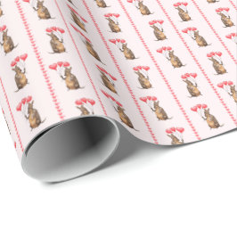 Papel De Presente Valentine's Armadillo Wrapping Paper