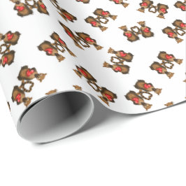 Papel De Presente Valentine's Coati Pairs