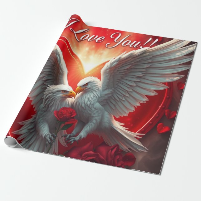 Papel De Presente Valentine's Day Heart Hug - eagle (Desenrolado)