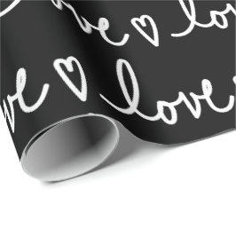 Papel De Presente Valentine's Day Love Writting Wrapping Paper