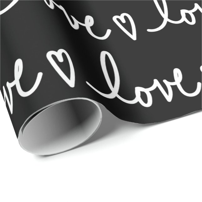 Papel De Presente Valentine's Day Love Writting Wrapping Paper (Ponta do rolo)