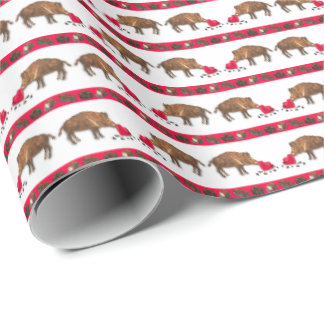 Papel De Presente Valentine's Wild Boars