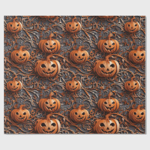 Papel De Presente Valete o lanterna do Halloween vibrante