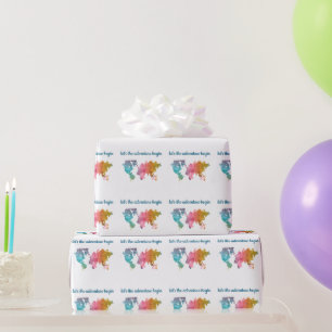 Papel De Presente Vamos A Aventura Começa A Colorir Mundo Geométrico