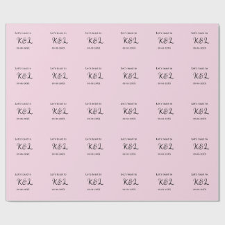 Papel De Presente Vamos brindar ao nome do noivado letra rosa