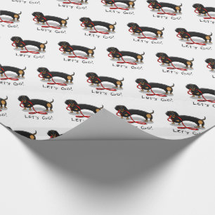 Papel De Presente Vamos! Cachorro (preto e bronzeado) Engraçado
