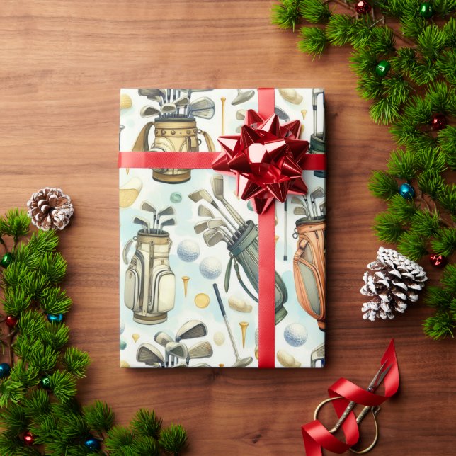 Papel De Presente Vamos celebrar com um Partido do Golfe (Presente de Natal)