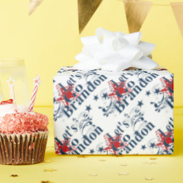 Papel De Presente Vamos Go Brandon Red White e Blue Gift Wrap