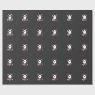 Papel De Presente Vamos Lá Espíritos Fantasmas de Halloween Fofo Des