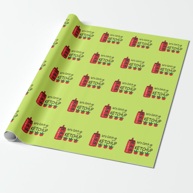 Papel De Presente Vamos nos Atualizar com Ketchup  (Desenrolado)