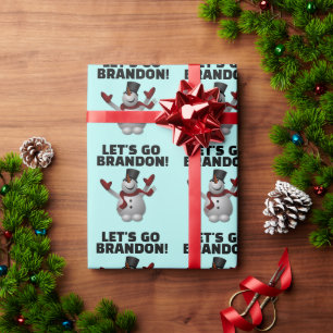 PAPEL DE PRESENTE VAMOS VÁ BRANDON CHRISTMAS SNOWMAN WRAPPER