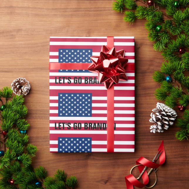 PAPEL DE PRESENTE VAMOS VÁ BRANDON! PAPEL DE EMBALAGEM DE NATAL (Presente de Natal)