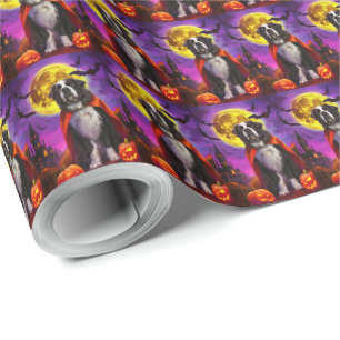 Papel De Presente Vampiro da Terra Nova Halloween Pumpkins assustado