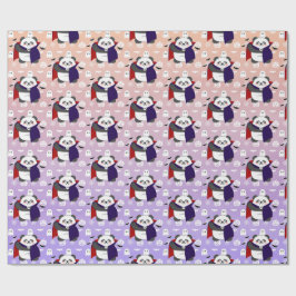 Papel De Presente Vampiro do Bebê Cute do Halloween Panda Dracula