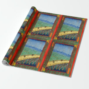 Papel De Presente Van Gogh A Ponte na Chuva segundo Hiroshige