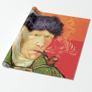 Papel De Presente Van Gogh - Autorretrato com a Orelha Enfaixada e C