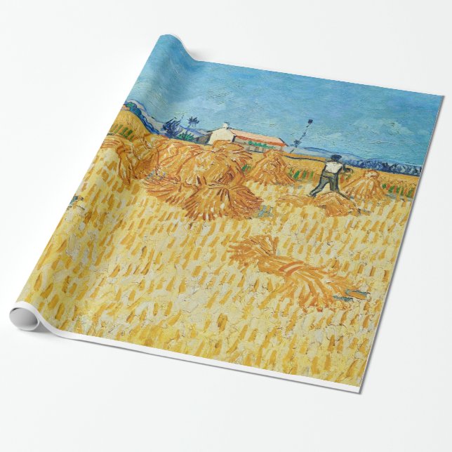 Papel De Presente Van Gogh; Colheita na Provença (Desenrolado)