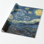 Papel De Presente Van Gogh Starry Night<br><div class="desc">Vincent Van Gogh Starry, trabalho de arte de colheita noturna ... plástico de presente/papel de embrulho de Zazilicious</div>