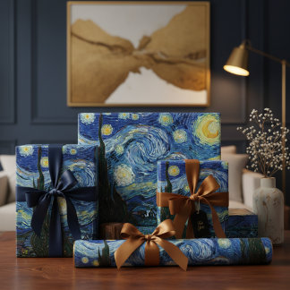 Papel De Presente Van Gogh Starry Night