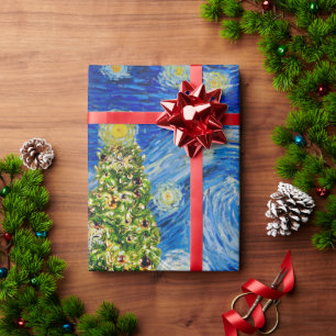 Papel De Presente Van Gogh Starry Night - Árvore de Natal