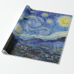 Papel De Presente Van Gogh Starry Night Painting<br><div class="desc">Vincent Van Gogh (30 de março de 1853 - 29 de julho de 1890) foi um pintor influente do posto impressionista neerlandês.  Esta pintura é Starry Night.</div>