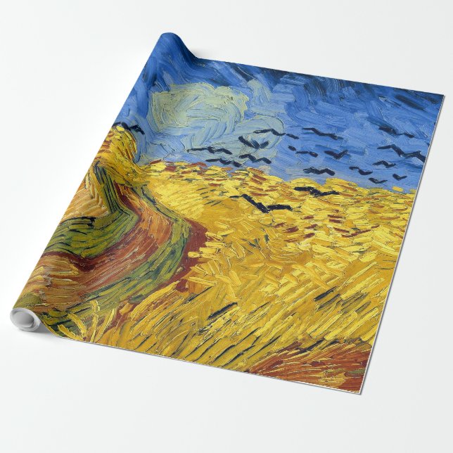 Papel De Presente Van Gogh Wheat Fields impressionista Painting (Desenrolado)