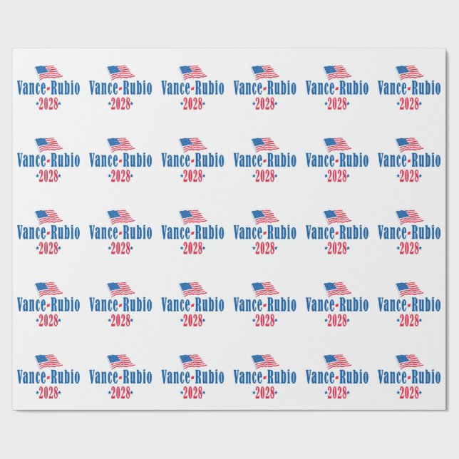 Papel De Presente Vance Rubio 2028 (bandeira) (Aberto)