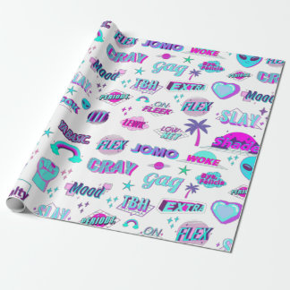Papel De Presente Vaporwave TikTok Trending Gift Wraps Paper